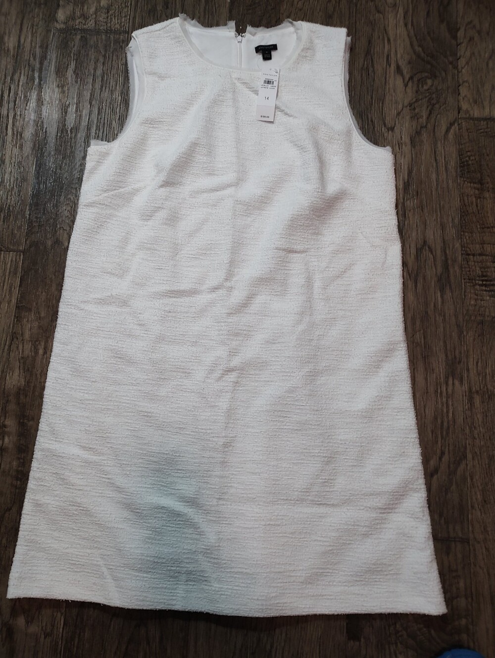 Ann Taylor White Textured Sleeveless Dress Size 14 New